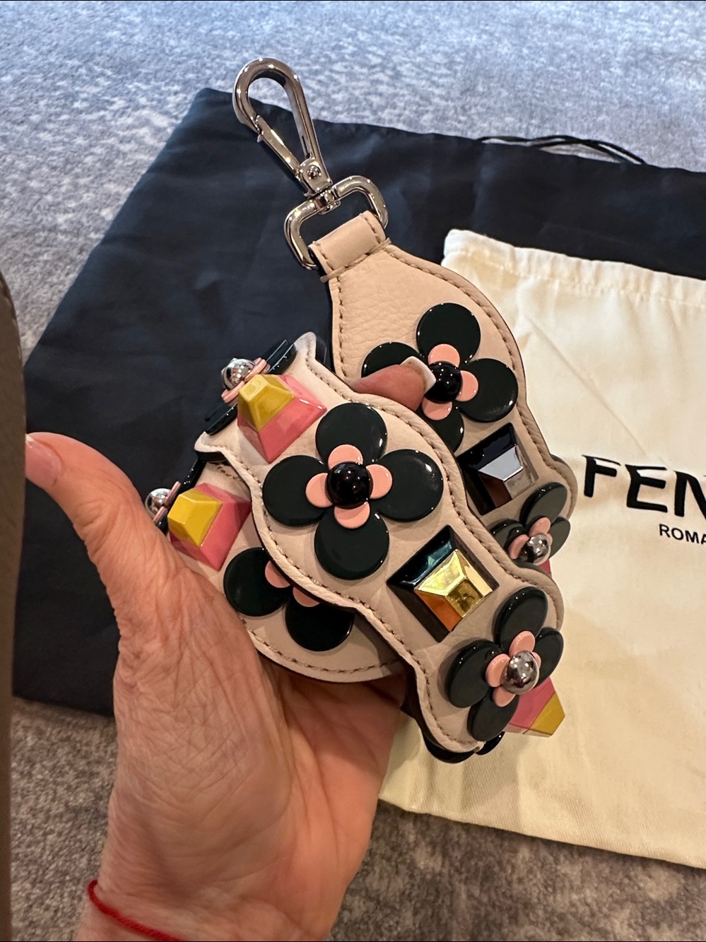 FENDI PURSE STRAP WITH GORGEOUS FLOWERS STUDS - Picture 4 of 12